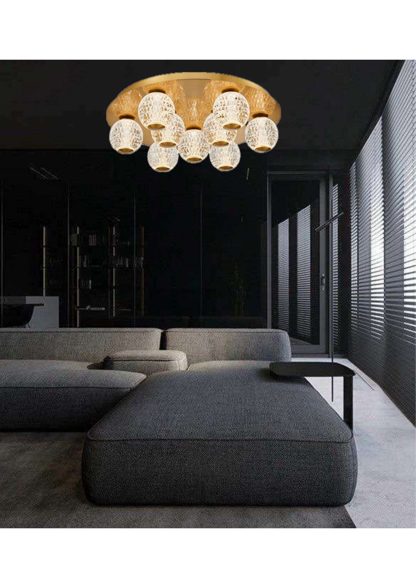 Beyond Lights - Oval Crystal Ceiling Light-LC